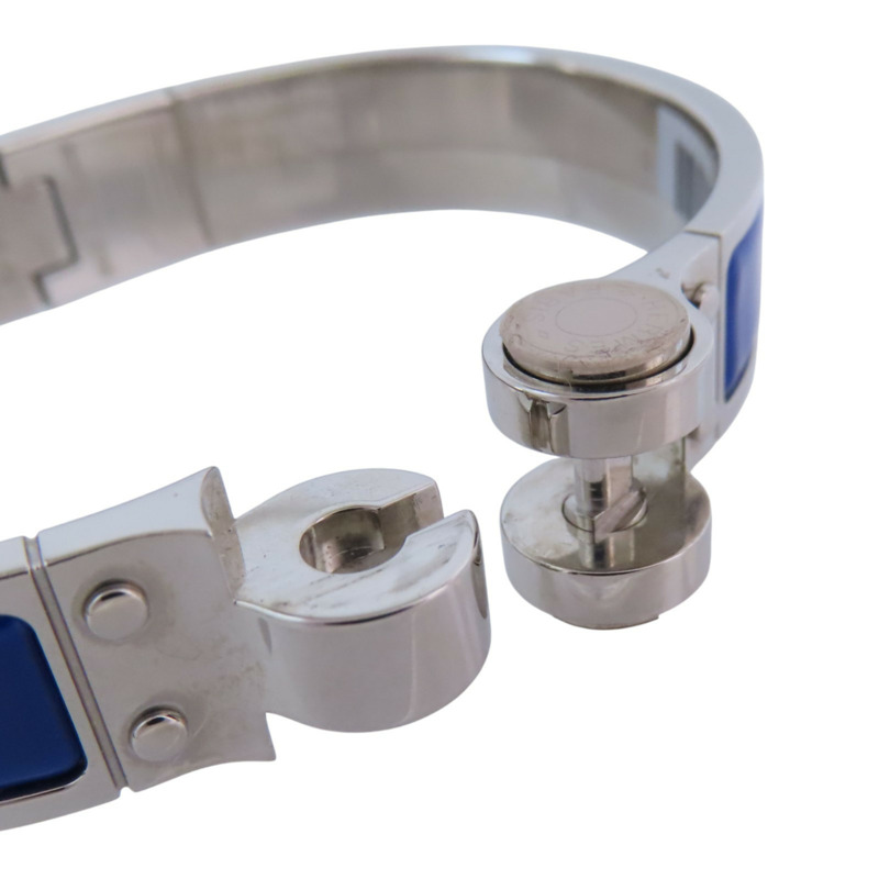 HERMES 金屬/琺瑯Enamel Chamiere Bracelet銀扣手鐲-5