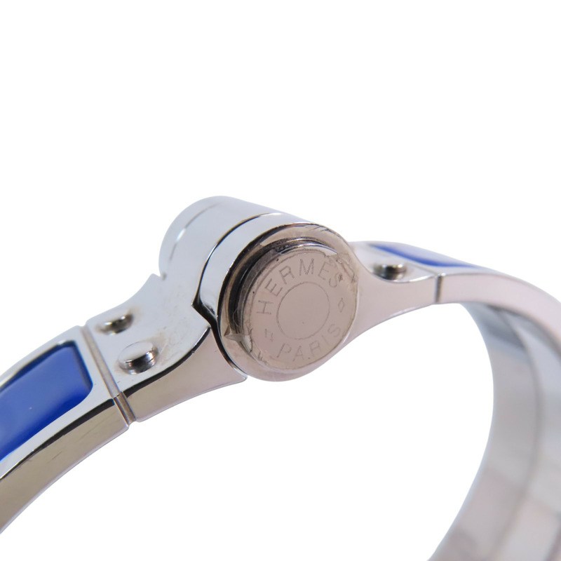 HERMES 金屬/琺瑯Enamel Chamiere Bracelet銀扣手鐲-7