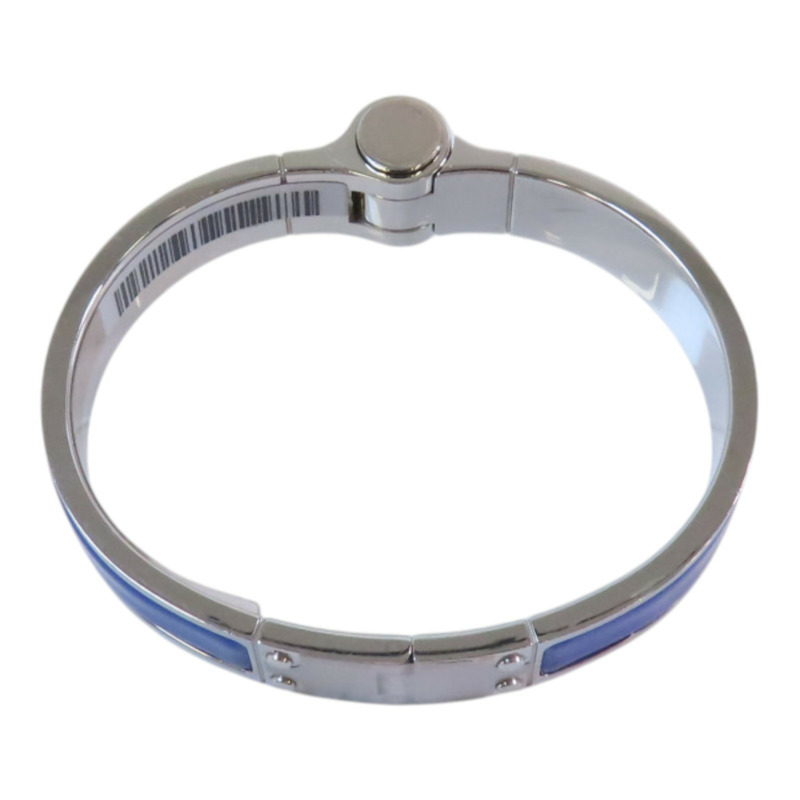 HERMES 金屬/琺瑯Enamel Chamiere Bracelet銀扣手鐲-10