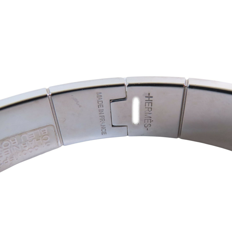 HERMES 金屬/琺瑯Enamel Chamiere Bracelet銀扣手鐲-11