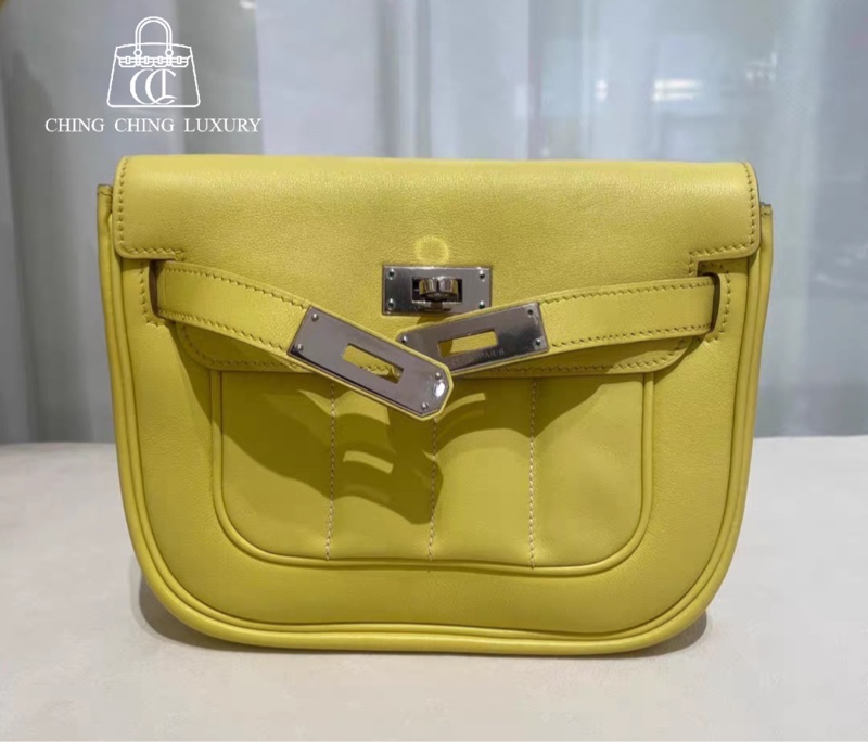 🌈Hermes💛Mini Berline💛黃色銀扣🌟97.5新🌈🌟絕版款🌟-0