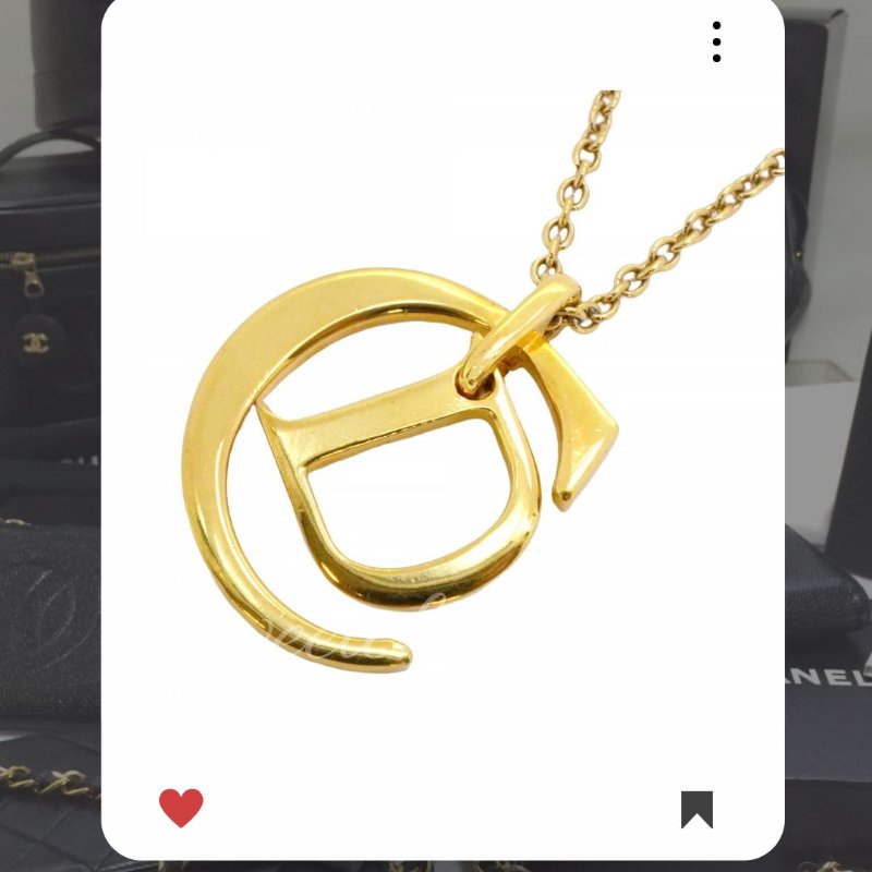 💖9月新品上架 🔥甜價 限時折扣 💖 ✨ChristianDior CD Logo necklace DIOR 金色水鑽頸鏈 經典DIOR 頸項款-0