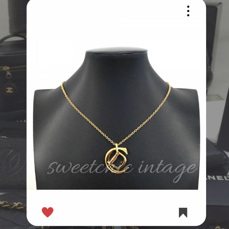 💖9月新品上架 🔥甜價 限時折扣 💖 ✨ChristianDior CD Logo necklace DIOR 金色水鑽頸鏈 經典DIOR 頸項款-3
