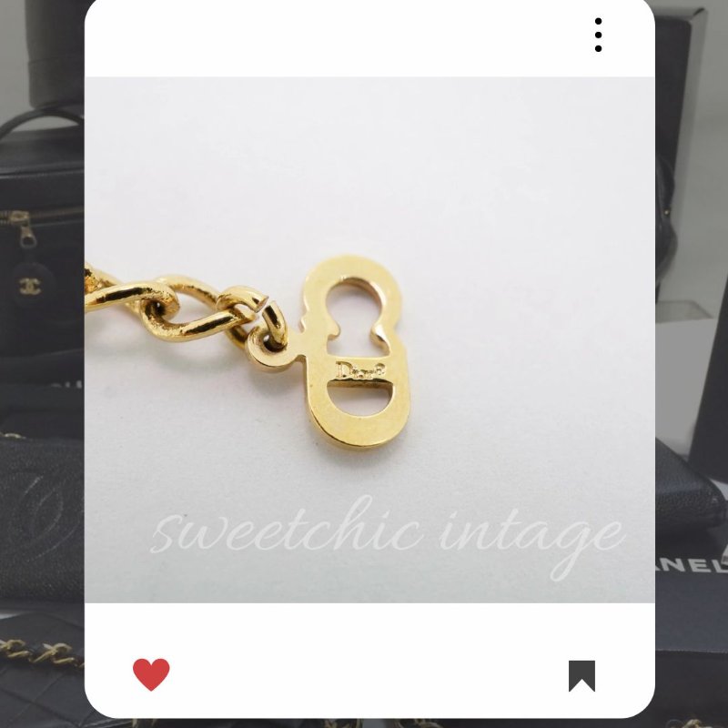 💖9月新品上架 🔥甜價 限時折扣 💖 ✨ChristianDior CD Logo necklace DIOR 金色水鑽頸鏈 經典DIOR 頸項款-5