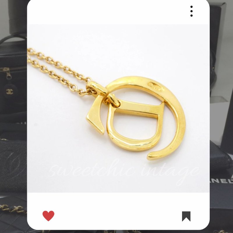 💖9月新品上架 🔥甜價 限時折扣 💖 ✨ChristianDior CD Logo necklace DIOR 金色水鑽頸鏈 經典DIOR 頸項款-11