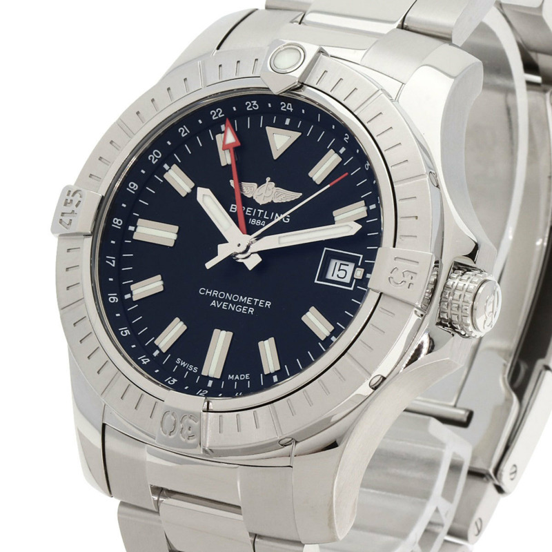 百年靈 A32397 復仇者自動 GMT 43 不鏽鋼男士手錶-2