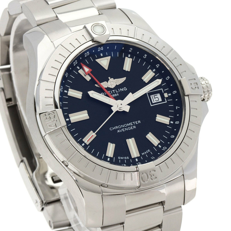 百年靈 A32397 復仇者自動 GMT 43 不鏽鋼男士手錶-3