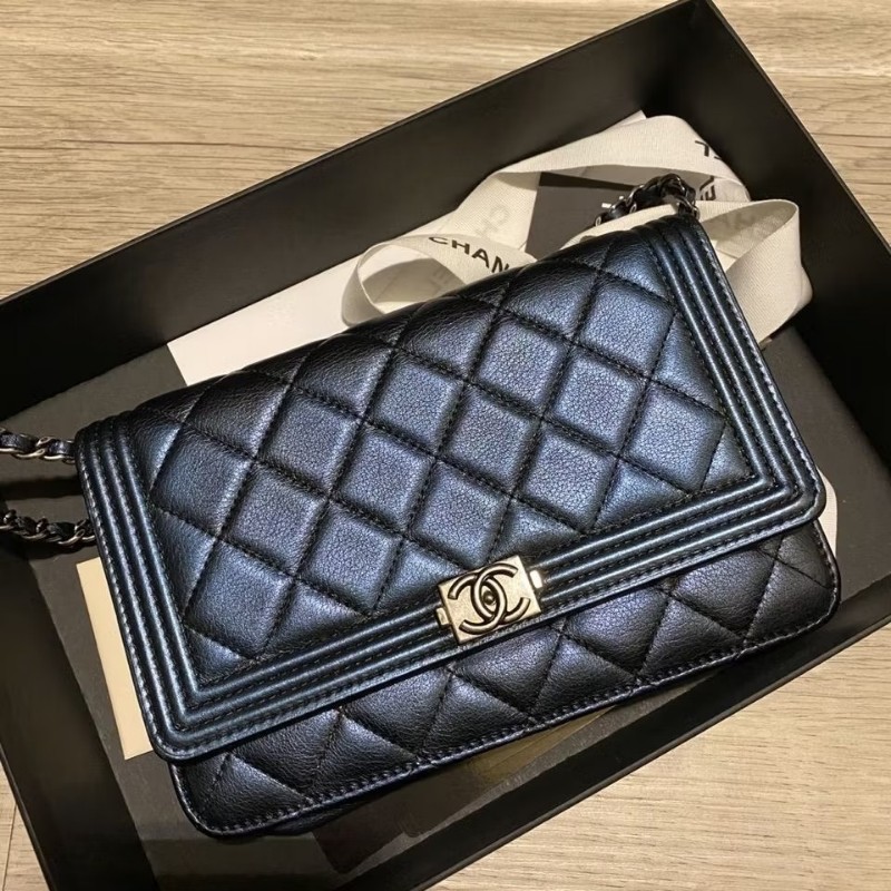 Chanel boy woc靛藍特殊色-6