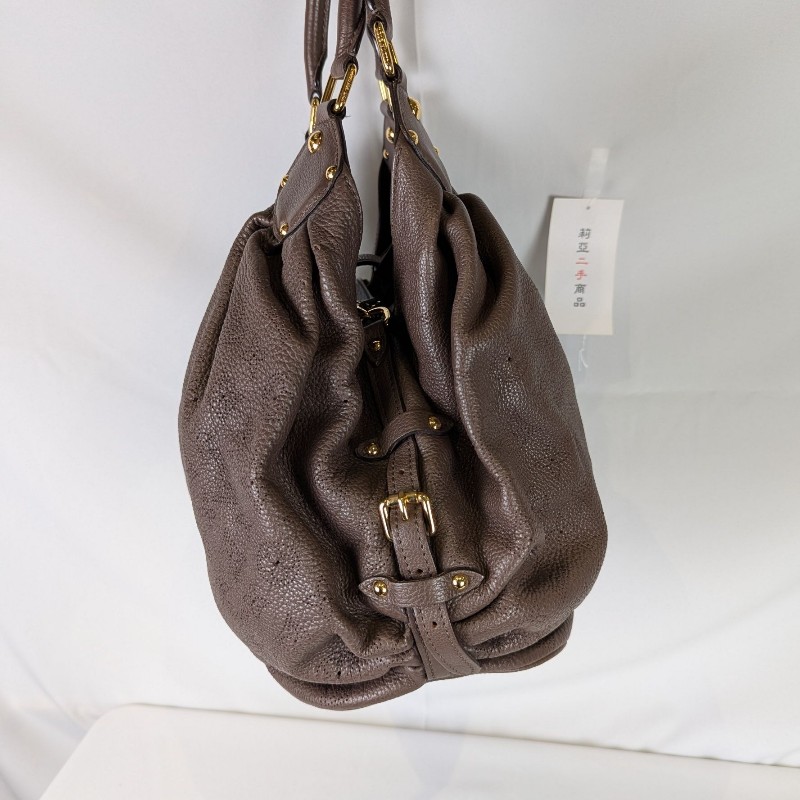 莉亞精品♡LV Mahina 金釦駝色肩背包 二手美包-4