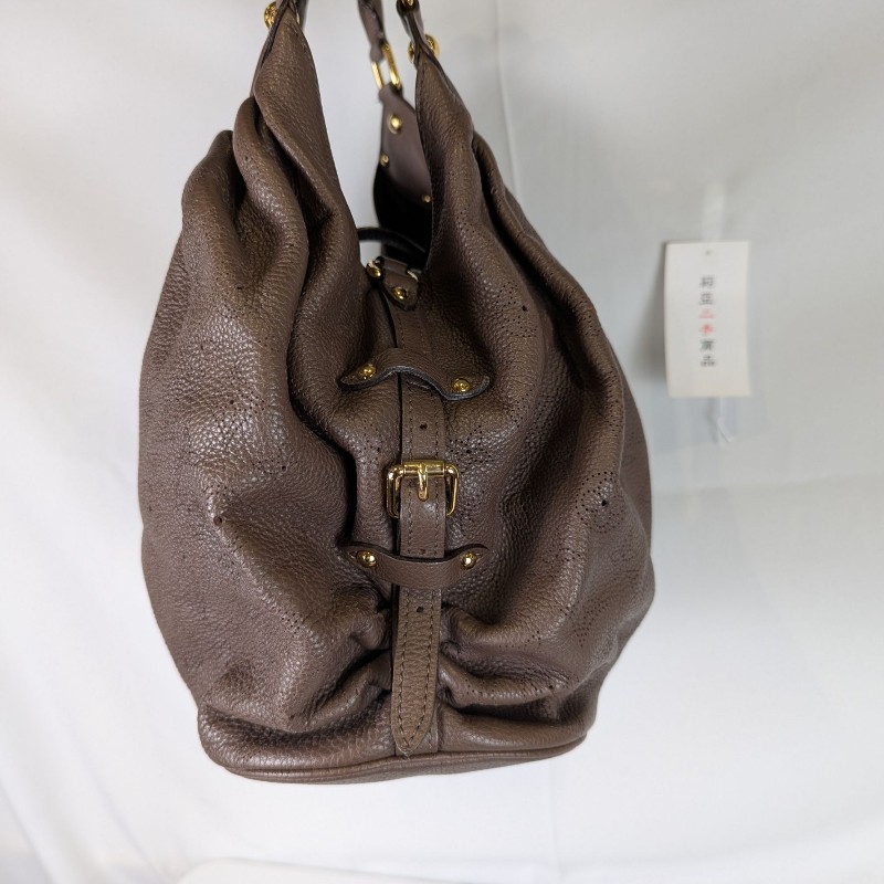 莉亞精品♡LV Mahina 金釦駝色肩背包 二手美包-5