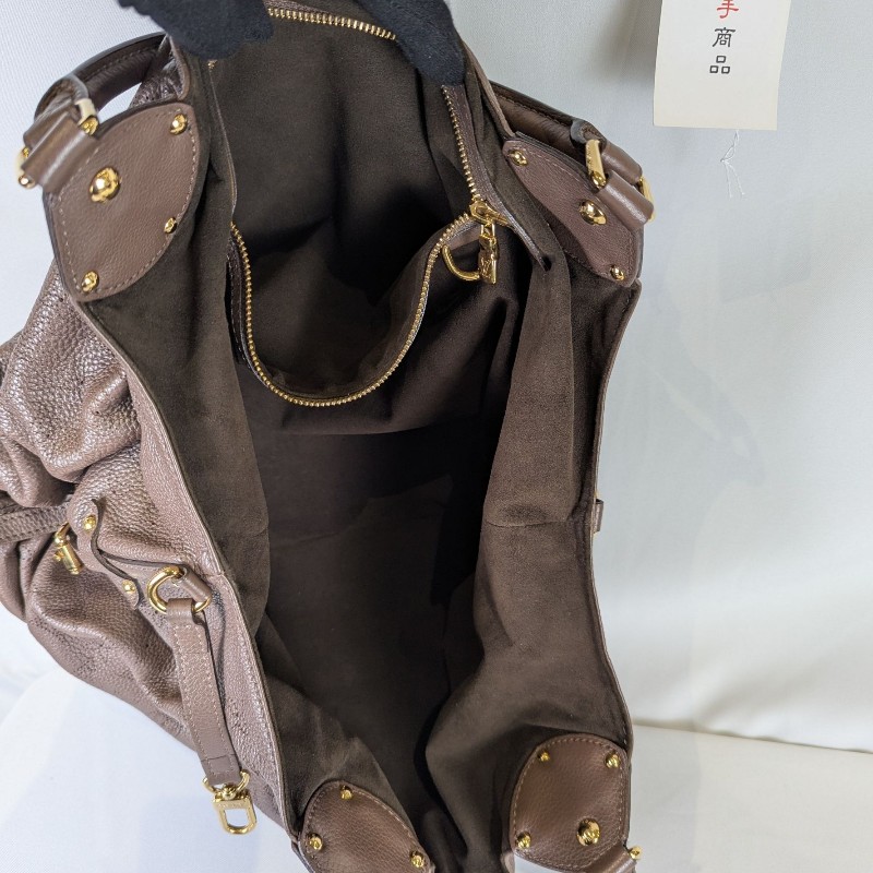 莉亞精品♡LV Mahina 金釦駝色肩背包 二手美包-7