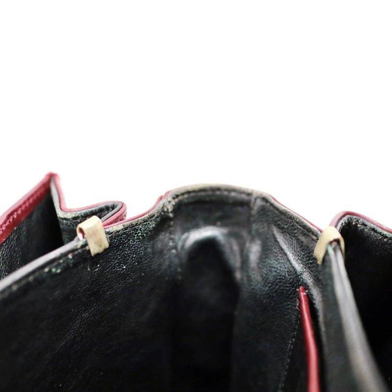 CELINE 馬車扣酒紅色皮革手袋-19