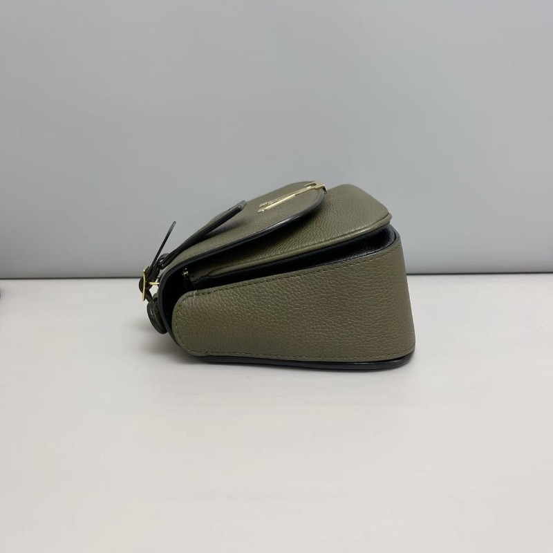 LV路易威登 vivienne軍綠色荔枝紋郵差包 肩背包 斜背包-3