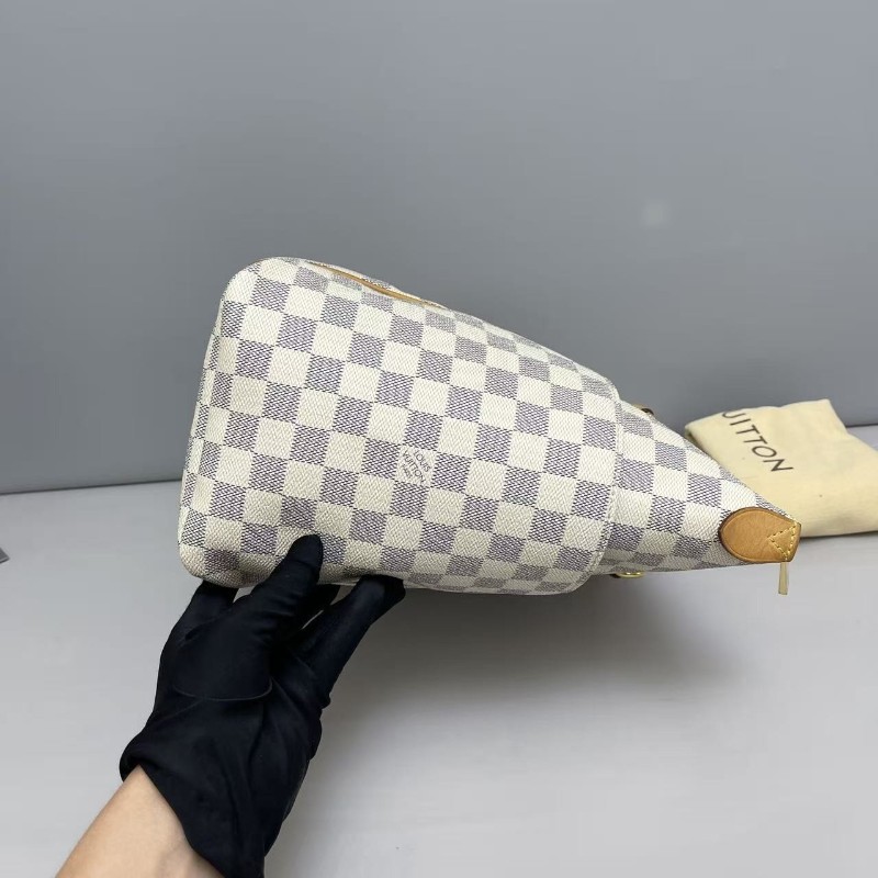 LV路易威登totally白棋盤格購物袋 肩背包-4