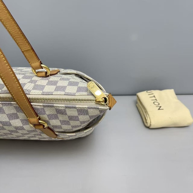 LV路易威登totally白棋盤格購物袋 肩背包-7