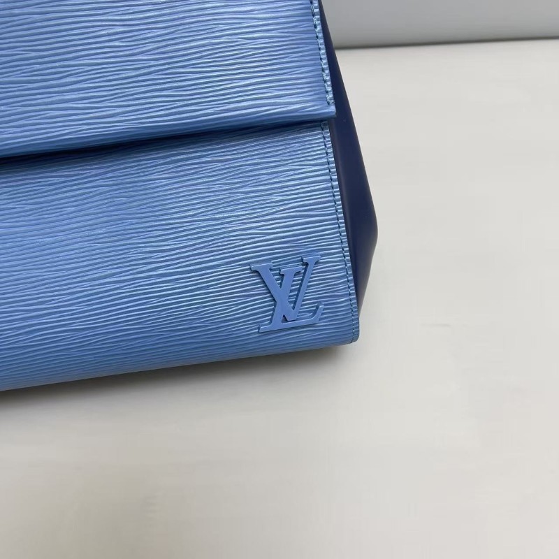 LV路易威登Clunybb藍拼色水波纹手柄 肩背包 斜背包-2