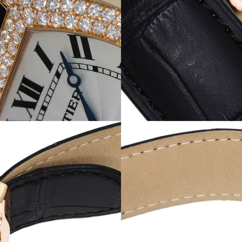 卡地亞 WA503951 Tortue LM 鑽石腕錶,18K 玫瑰金/皮革/鑽石,男士-7