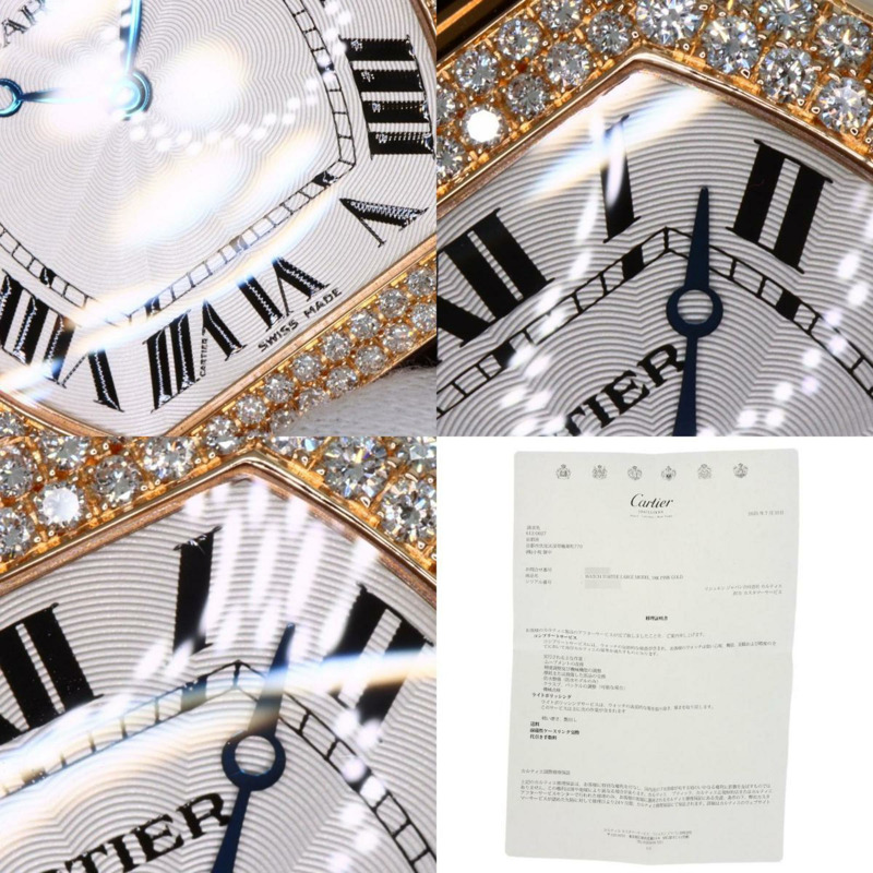 卡地亞 WA503951 Tortue LM 鑽石腕錶,18K 玫瑰金/皮革/鑽石,男士-9