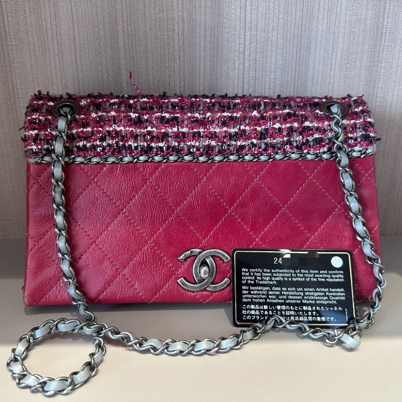 Chanel香奈兒 編織款 紅色肩背包 斜背包 底長25cm-0