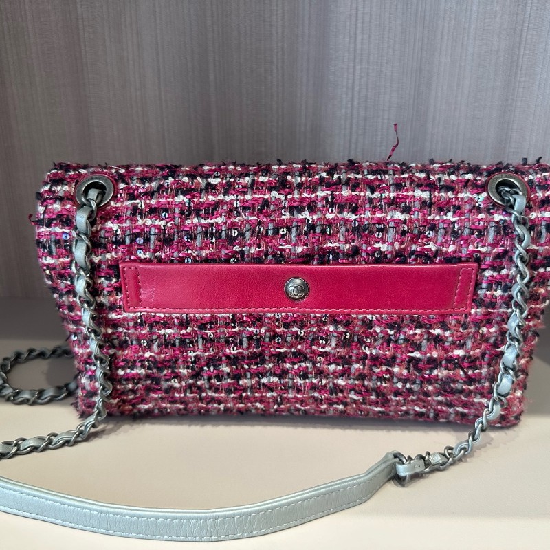 Chanel香奈兒 編織款 紅色肩背包 斜背包 底長25cm-1