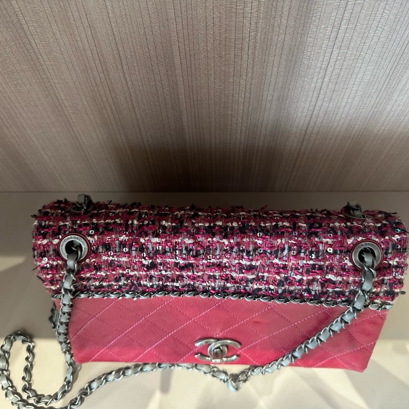 Chanel香奈兒 編織款 紅色肩背包 斜背包 底長25cm-2