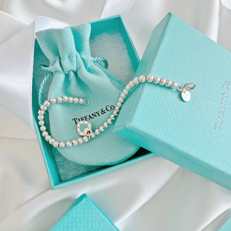 Tiffany Return to Tiffany Love Tiffany Blue 心形吊飾串珠純銀手鏈 925 Silver-3