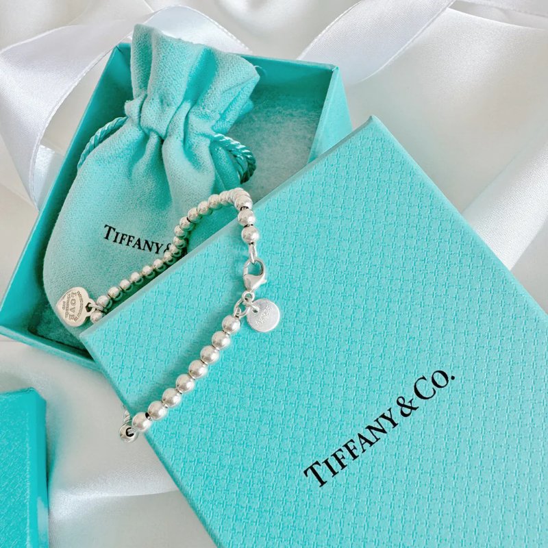 Tiffany Return to Tiffany Love Tiffany Blue 心形吊飾串珠純銀手鏈 925 Silver-6