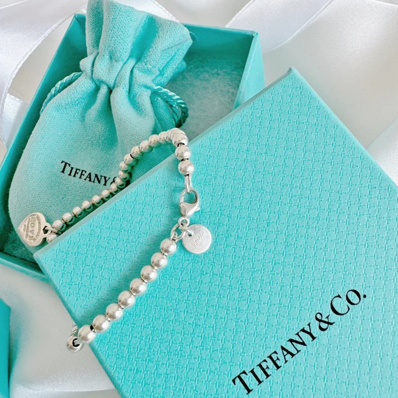 Tiffany Return to Tiffany Love Tiffany Blue 心形吊飾串珠純銀手鏈 925 Silver-7