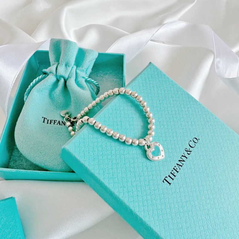 Tiffany Return to Tiffany Love Tiffany Blue 心形吊飾串珠純銀手鏈 925 Silver-9