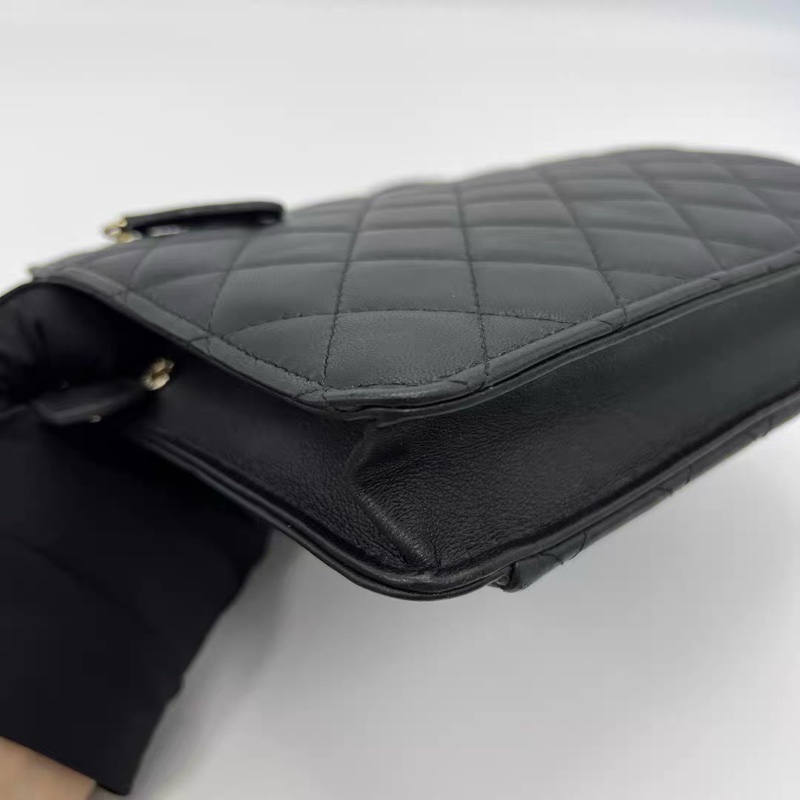 Chanel香奈兒黑色鴛鴦扣鏈條包 肩背包 斜背包 27開-11