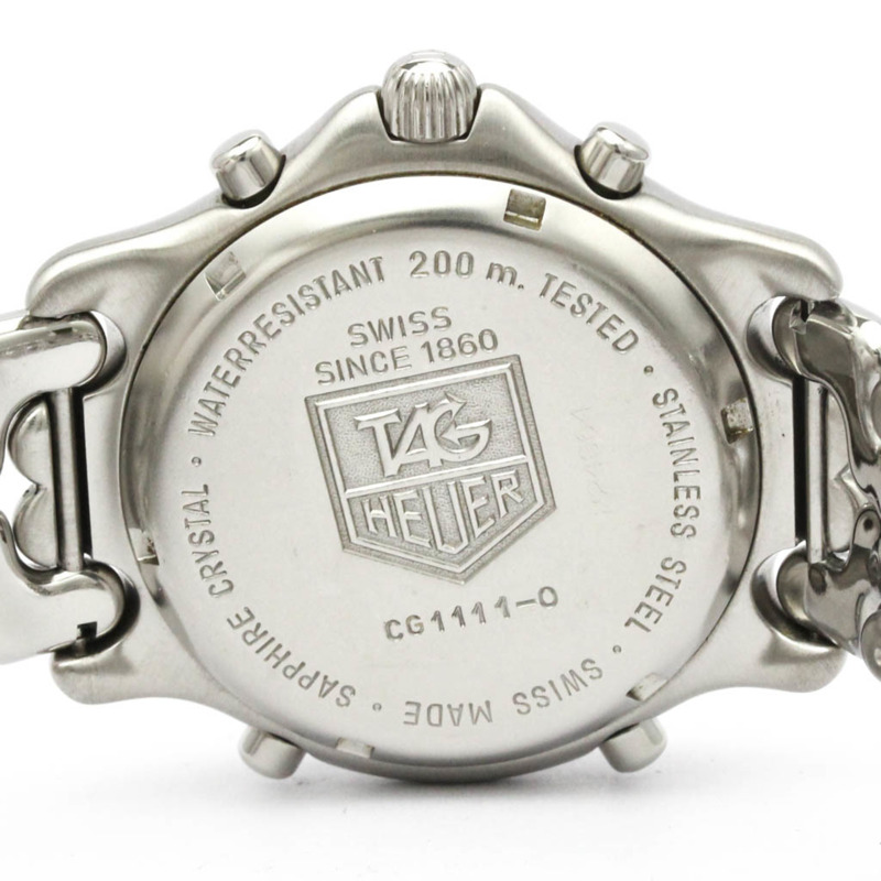 泰格豪雅 Sel 計時碼錶 200 公尺鋼質石英男式手錶 CG1111 拋光-5