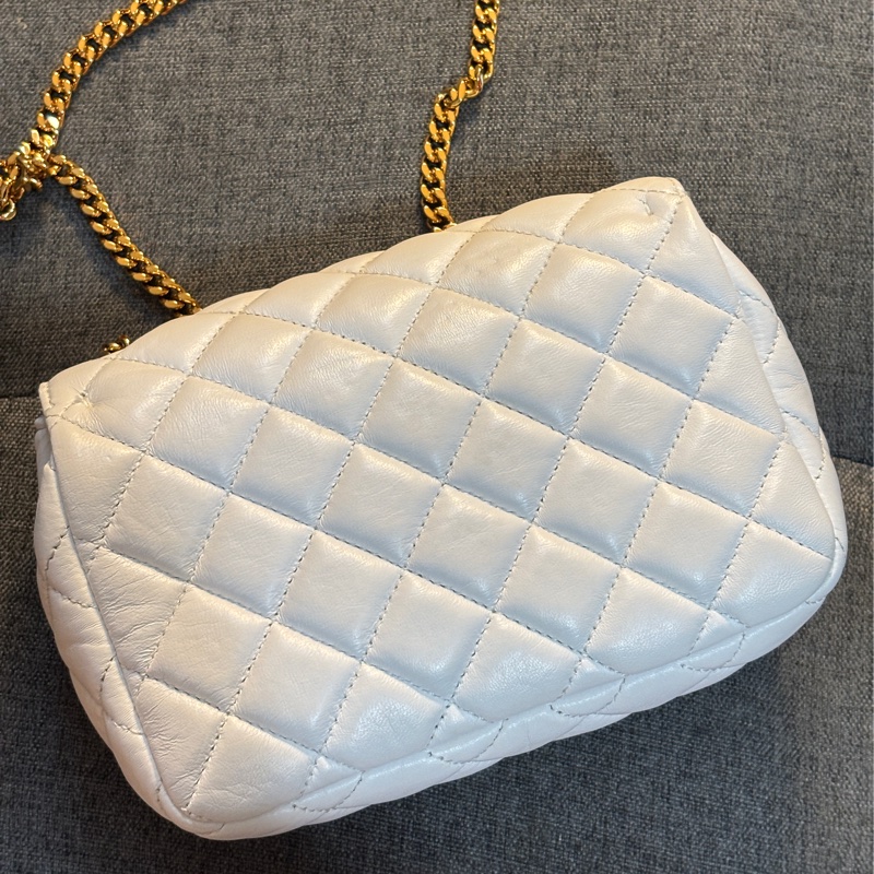VERSACE 白色金鏈包 肩包側背小包-1