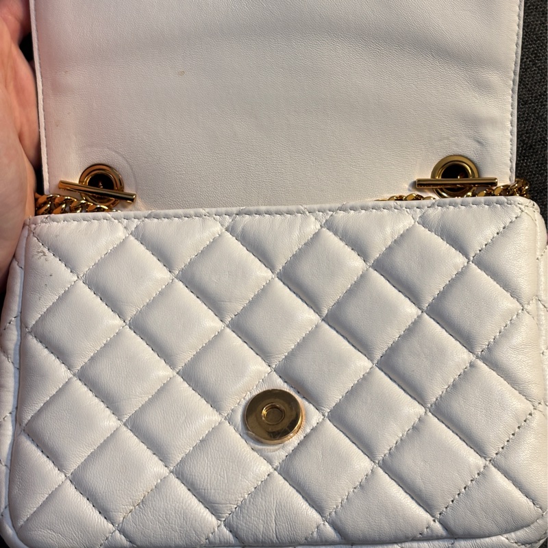 VERSACE 白色金鏈包 肩包側背小包-4