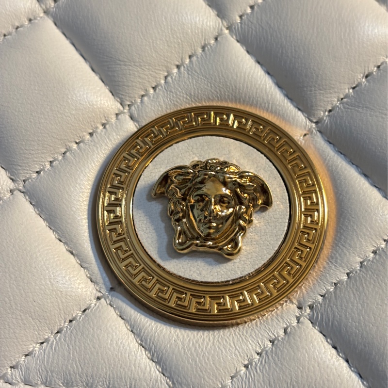 VERSACE 白色金鏈包 肩包側背小包-11
