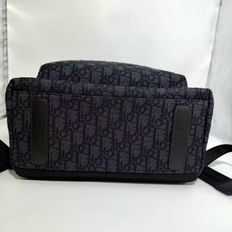 DIOR迪奧 Rider Oblique經典大容量刺繡老花滿印暗紋提花 織物 背包雙肩包 常規 男款 黑色-4