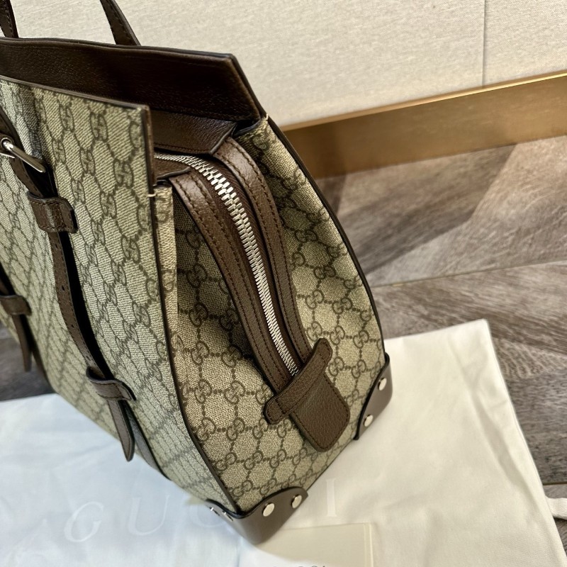 極新🆕Gucci 古馳 雙G老花滿印 多功能托特包 手提包 電腦公事包 差旅包-3