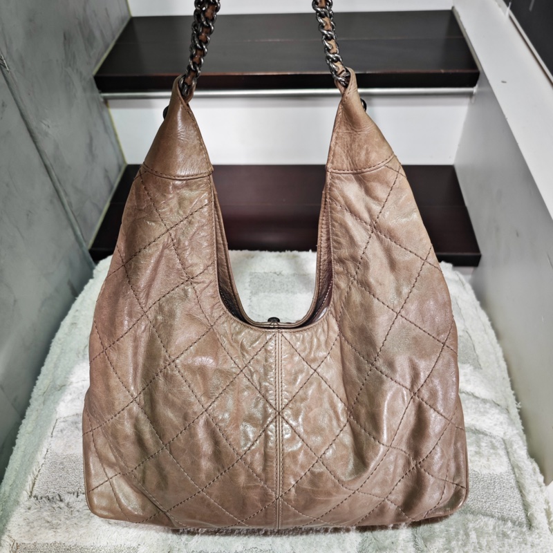Chanel 油蠟牛皮 hobo 機場托特包-4