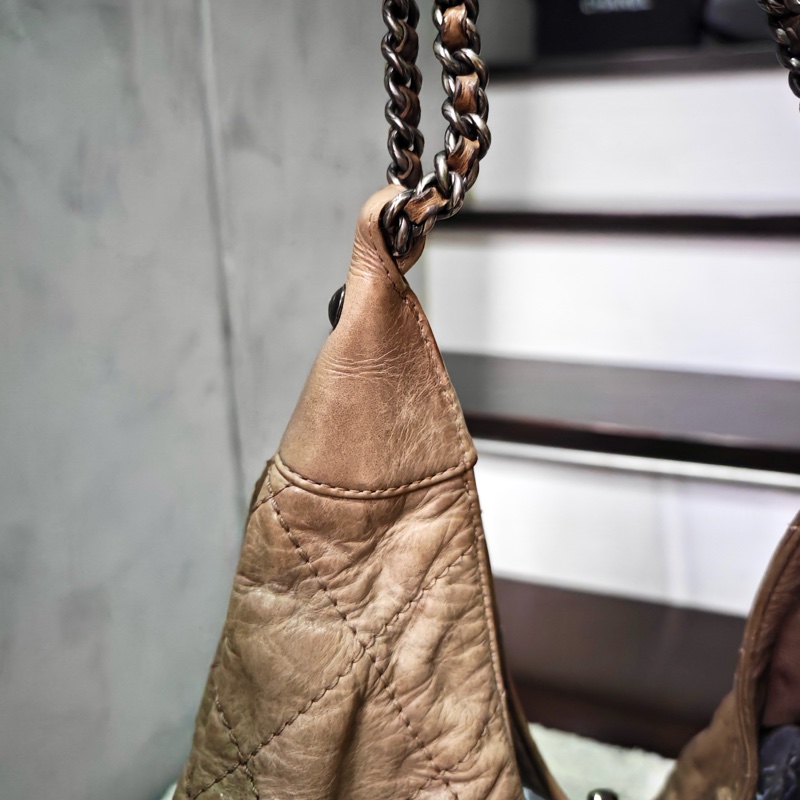 Chanel 油蠟牛皮 hobo 機場托特包-10