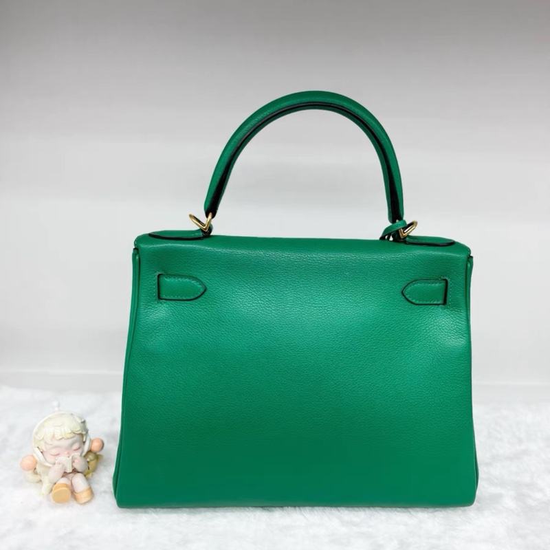 Hermes 愛馬仕 綠色 金扣 Kelly28 A刻 附件：鎖具 肩帶-2