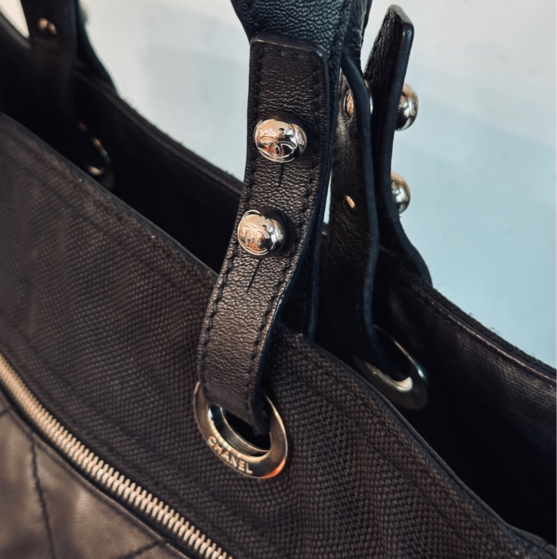 🉑肩背 #13萬入手 #全網最低 香奈兒黑銀托特包 巨甜價轉賣都賺錢💰超酷帥男女同款🔥-13