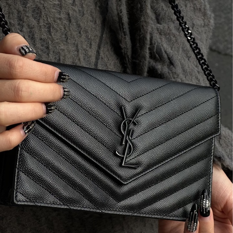 🈶購證 #全網最低 #99新閒置 Ysl SoBlack Woc魚子醬鏈袋斜挎包-0