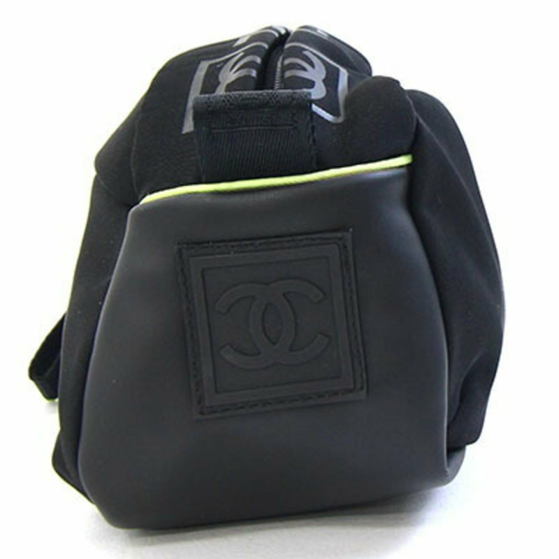 Chanel Sport Line Pouch,黑色/新淺綠色尼龍手拿包/第二個包,帶 Coco 標誌,女士,CHANEL-2