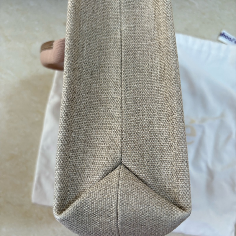 Chloe’ 斜背 (粉紅配棕色亞麻) 小號-8