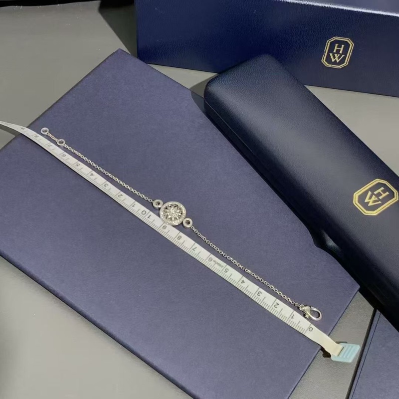 HarryWinston Gates手鍊太陽花鉑金滿鑽手鍊,長18cm,2個調節扣,22年購入(櫃櫃把編碼寫錯了一個數字)-2