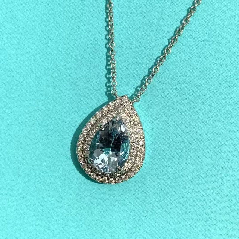 Tiffany蒂芙尼 Soleste系列1.25 克拉海藍寶石鑽石項鍊, 實在太美了-6