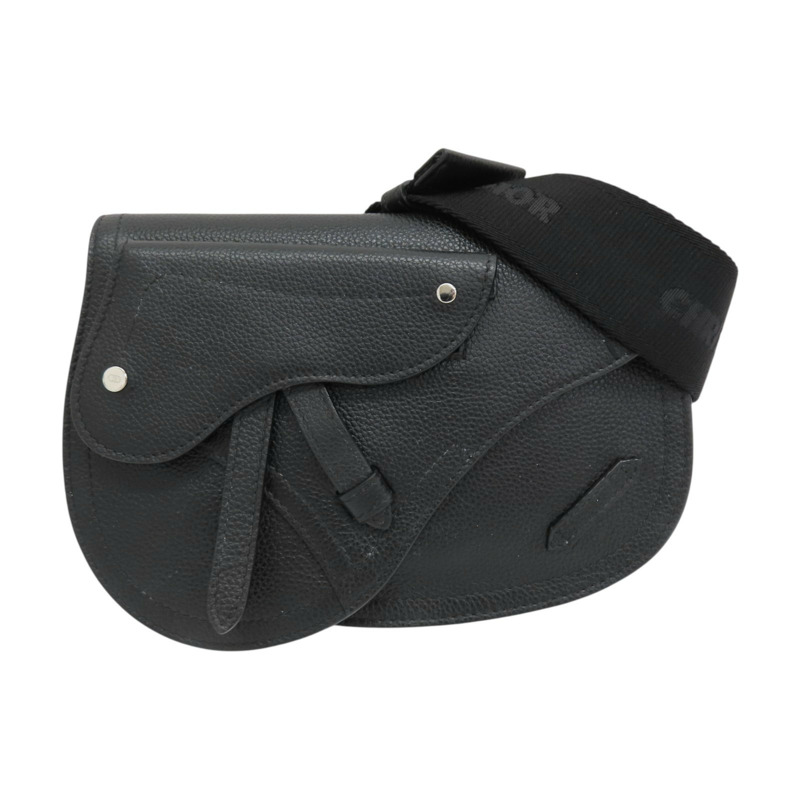 黑色 皮革 Saddle Poach 肩背包-0