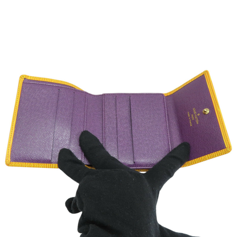 黃色 Epi 水波紋 三折短夾 M63489 M63489-2