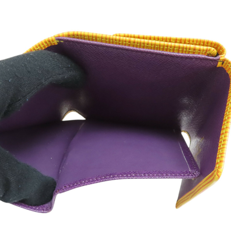 黃色 Epi 水波紋 三折短夾 M63489 M63489-3