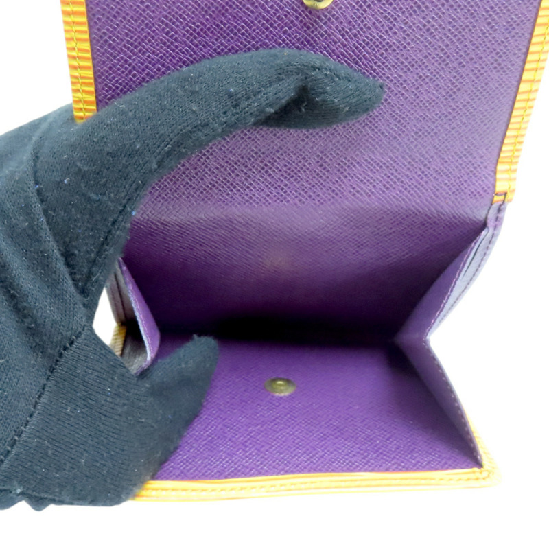 黃色 Epi 水波紋 三折短夾 M63489 M63489-4