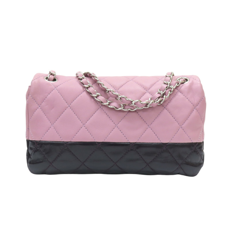 紫色 黑色 皮革 肩背包 A46173-1